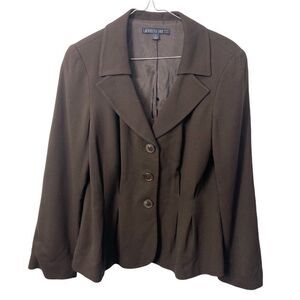 Lafayette 148 Wool Viscose Blend Brown Blazer